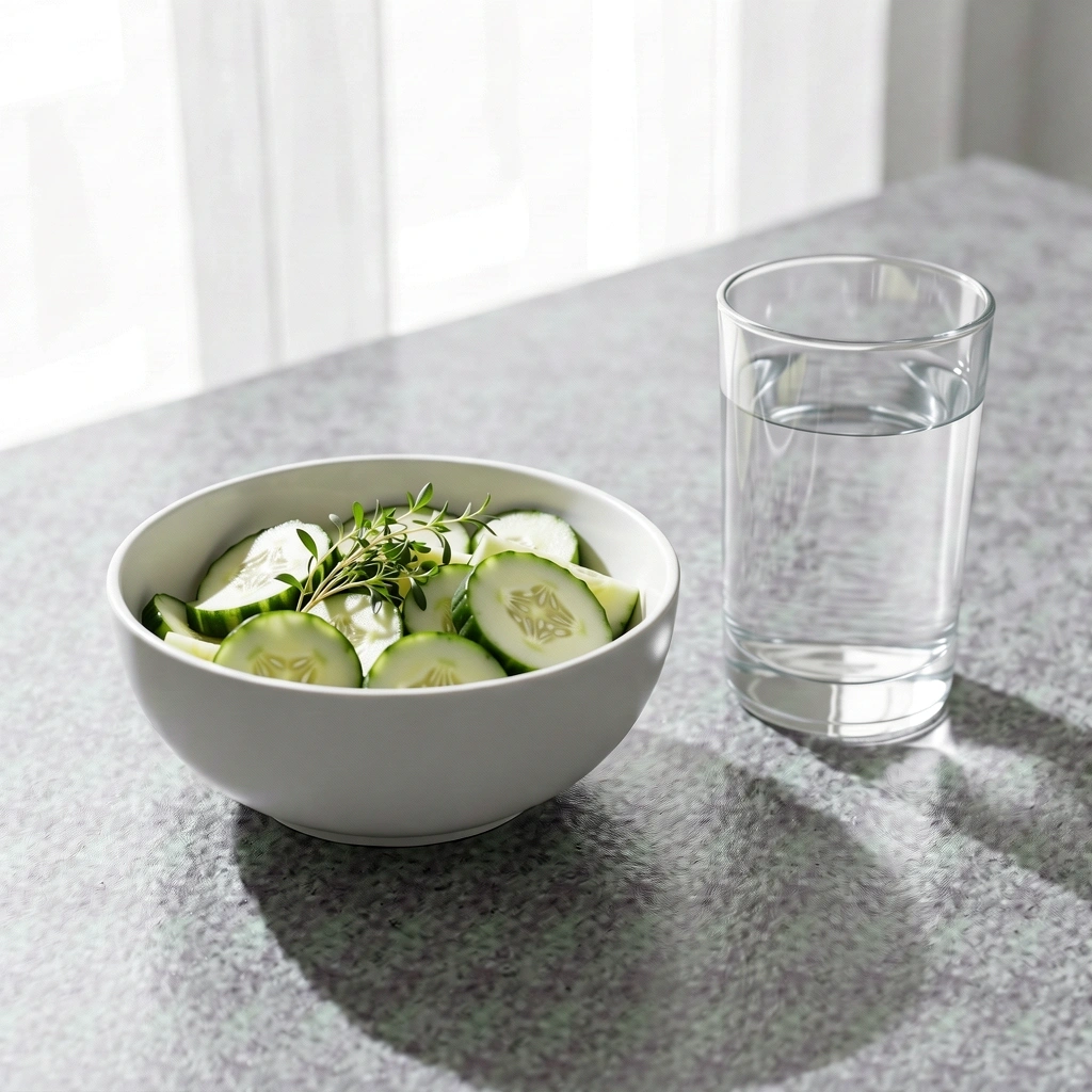 Świeże warzywa i woda